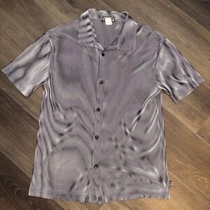 Vintage 90's YMLA Epic Club Shirt Ribbed White Black Large Rave Grunge USA